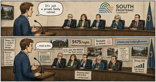 Enhabit's own metadata calls Miners Lodge a lodging business. The zone does not permit one.